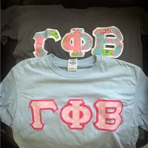 Two Gamma Phi Beta Embroidered T-shirts